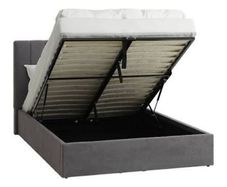 Bed frame HASLEV KNG dark grey /w storage