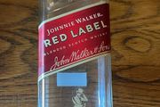 Johnnie walker red label whiskey empty bottle