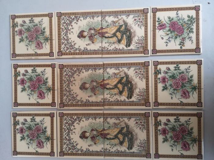 art nouveau style wall tiles