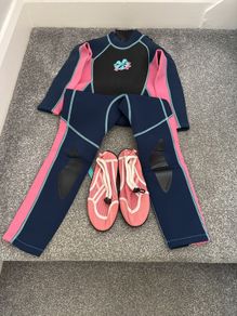 Childs Wet Suit and shoes