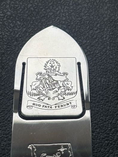 Vintage Bermuda Sterling Silver Bookmark Clip Coat of Arms Map Hallmarked 20g