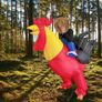 Inflatable Rooster Costume Fancy Dress Inflatable Costumes for Halloween Cosplay Air Blow Up Costumes Giant Suit T-Rex Rider Costume for Christmas Birthday Wedding Easter Party (FREE SHIPPING) Image 2