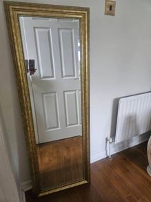 Gold mirror w 50cm x h140cm . Beautiful piece no marks.