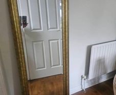 Gold mirror w 50cm x h140cm . Beautiful piece no marks.