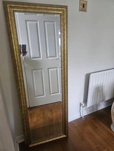 Gold mirror w 50cm x h140cm . Beautiful piece no marks.