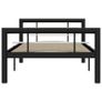 Bed Frame Black and White Metal 90x200 cm Image 2