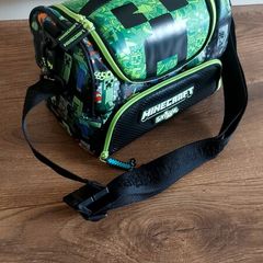 Smiggle Minecraft Double Decker Lunchbox with Strap - Black
