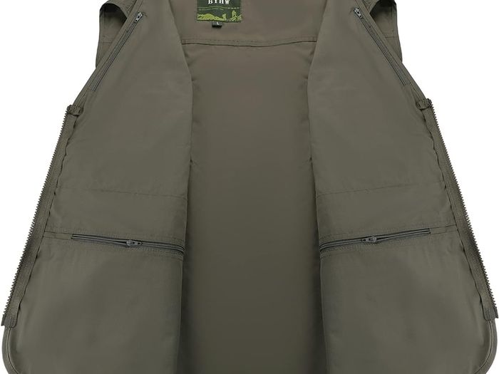 Mens Multi Pocket Fishing Vest Camping Gillette Travel Waistcoat Jacket ...