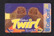 1998 Ireland 20 unit Cadbury's Twirl (Gemplus GEM1 chip) Call Card Used