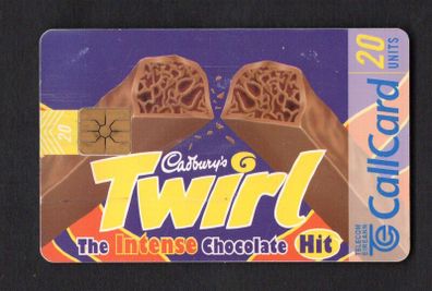1998 Ireland 20 unit Cadbury's Twirl (Gemplus GEM1 chip) Call Card Used