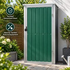 Garden Tool Shed Green Galvanised Steel Green