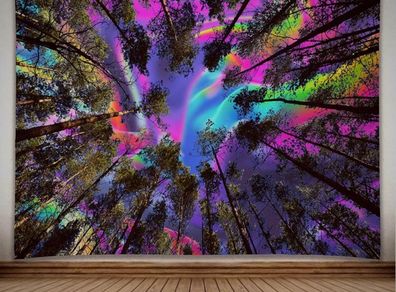 Trippy Tapestry Fantasy Rainbow Colourful Forest Aesthetic Bedroom Decor (Multiple Sizes)