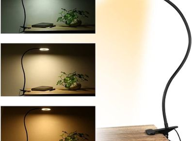 SALE |  USB LED Desk Lamp Clip On Light, Clip on Reading Light 48 LED 3 Light Mode 10 Dimmable Brightness, 360 Dwgree Flexible Gooseneck Clip Lamp for Reading Studying Headboard Bedroom Lighting