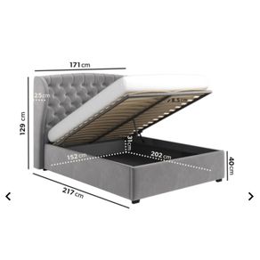 Grey Velvet Winged "headboard Only"