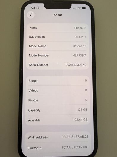 Apple iPhone 13 128GB Midnight - 88% Battery - Excellent Condition - Boxed