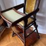 Antique High Chair folds Inlaid Play Table Image 2