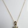 Vintage 9Ct Yellow Gold 375 Oval Peridot Pendant with L-22,5" Chain 2,5g Image 6