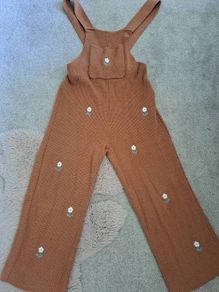 Zara Girls Flower Dungarees 4-5