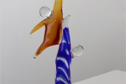 Handcrafted Glass Sculpture BasketballAbstract Modern Art