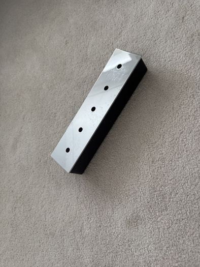 Milton brown chrome and leather candle holder