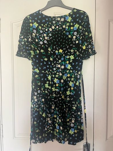 Brand new new look mini black and floral cotton dress