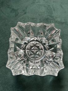 Vintage French thick glass ashtray