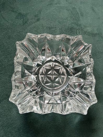 Vintage French thick glass ashtray