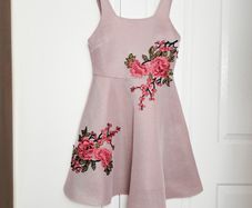 New Look Pink Floral Embroidered A-line Sleeveless Dress 12UK/40EU
