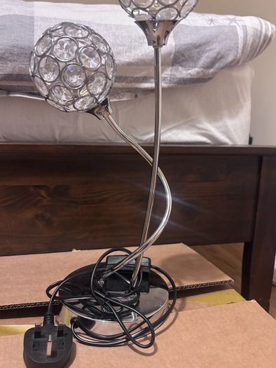 Sphere 2-Light Chrome Table Lamp Silver