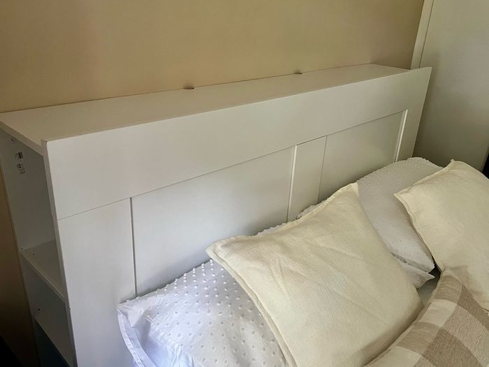 Headboard with storage compartment, white, Standard Double