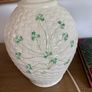 Vintage Belleek Ceramic Lamp and Shade Image 6