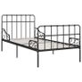 Bed Frame with Slatted Base Black Metal 100x200 cm Image 5