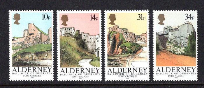 1986 Alderney Forts Commemorative Stamp Mint Never Hinged (MNH)