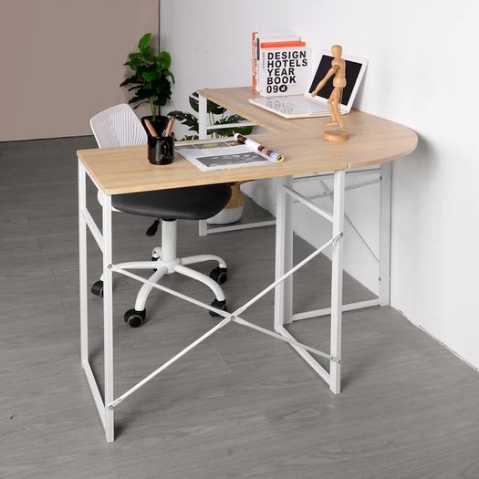 Stylish Oak/White L-Shaped Desk