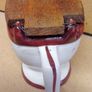 Vintage ( Goodbye Cruel World ) Ceramic Toilet with Wooden Lid Image 5
