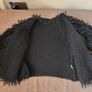Black shaggy knit cropped jacke, size 10 Image 3