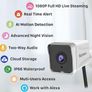 Security Camera Outdoor, Septekon 1080P CCTV Camera Wireless WiFi, Waterproof Home Surveillance Camera with 2-Way Audio, Night Vision, Motion Detection, Cloud Storage, Work with Alexa (FREE POSTAGE) Image 2
