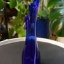 Vintage Cobalt Blue Swung Vase With White Streak Image 3