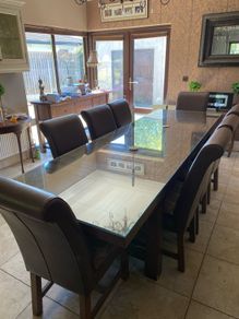 Large dining table and chairs