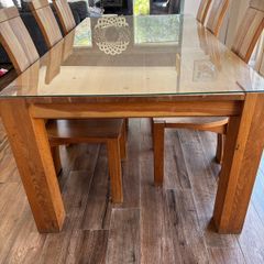 Dining Table 2m and 6 Chairs Solid Oak