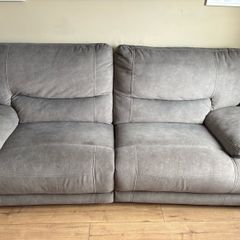 3 + 1 Grey Suede Electric Reclining Couch & Armchair