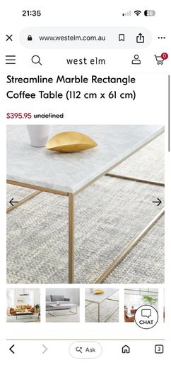 West Elm Marble Coffee Table