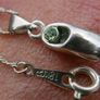 18K white Gold Plated Pendant and Chain 3,4g Image 3