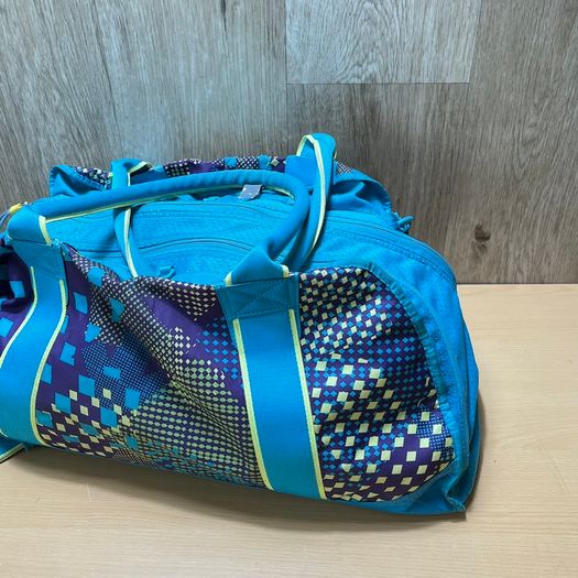 Nike Blue Purple Yellow Geometric Pattern Duffel Gym Bag - Vintage