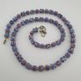 Antique Venetian Style Chevron & Skunk Glass Beads Necklace Image 3