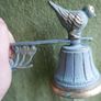 CAST IRON Wall Mount Hummingbird Welcome Bell Rustic Farm/Garden/Patio Door Decor Image 3