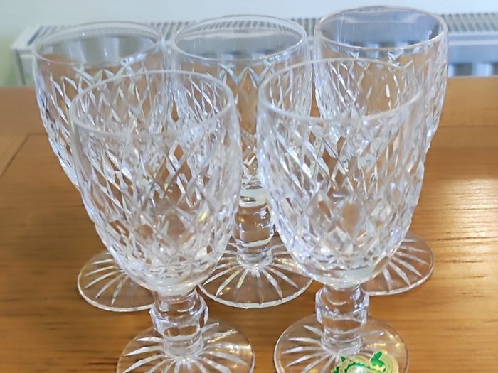 5 Waterford Crystal Sherry Glasses These are Waterford Crystal Boyne sherry glasses