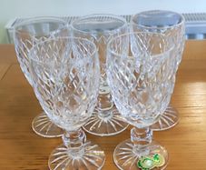 5 Waterford Crystal Sherry Glasses These are Waterford Crystal Boyne sherry glasses