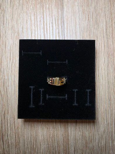 14K Solid Yellow Gold Ring, 585 Hallmarked, Greek Key Design, Size O, 2.63g
