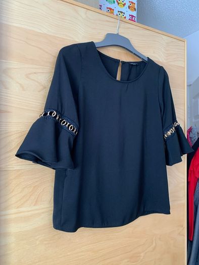River Island Black & Gold Bell Sleeve Top